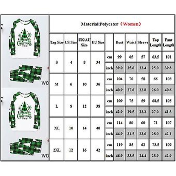 Julpyjamas för familjen - matchande pyjamas för pappa, mamma, dotter och son - festkläder för natten - pyjamasset (L Mamma)