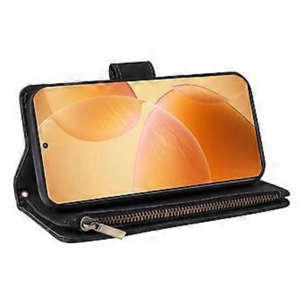 Til Xiaomi 14T Pro Etui Lynlås Pung Flere Kortpladser Læder Telefon Cover (Style A)