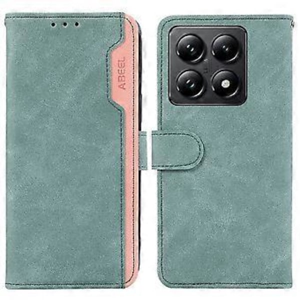 För Xiaomi 14T Fodral Färgskarvning Läder Flip Telefonfodral RFID-blockering (Stil F)