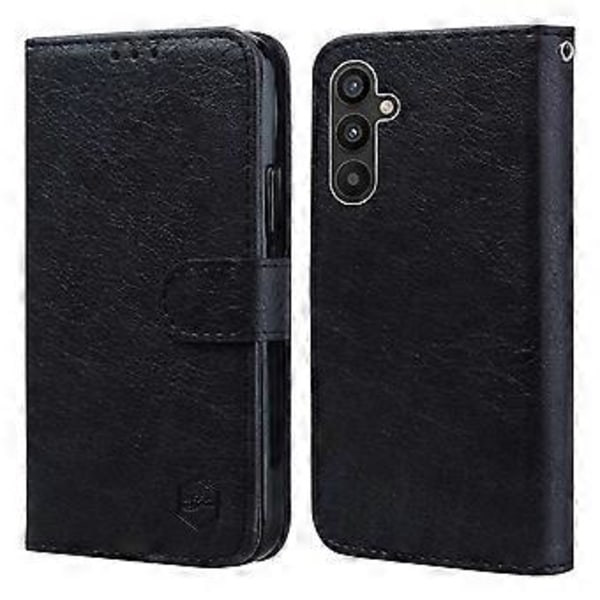 För Samsung Galaxy A34 5G Fullständigt Skydd Enfärgat PU Läder Plånboksfodral Mobiltelefon Ställ Skydd (Stil A)