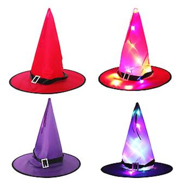 LED-valot Noitakypärät Halloween-asu Cosplay-rekvisiitat Ulkokäyttöön Puun Ripustuskoriste Juhlat Koriste Halloween-koristelu (Valot Musta)