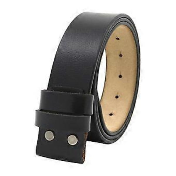 Læderbælte Bælterem 1.5''(38mm) Bredt Bælte Uden Spænde Sort (Sort)