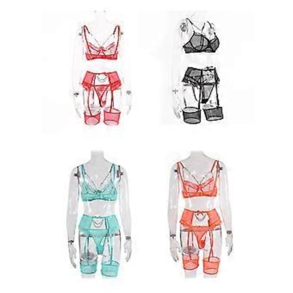 Seksikäs Naisten Läpinäkyvä Babydoll-Yöasu Alusvaatteet Yömekko Liukuva Mekkosetti Uusi (S Vihreä)