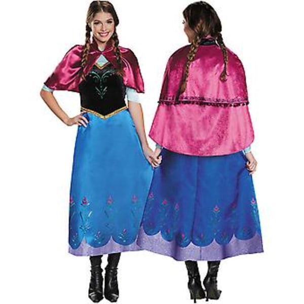 Vuxen Dam Bokvecka Disney Frozen Prinsessa Elsa Anna Drottning Finfräcka Klänning Halloween Karneval Kostym Cosplay (S Anna)