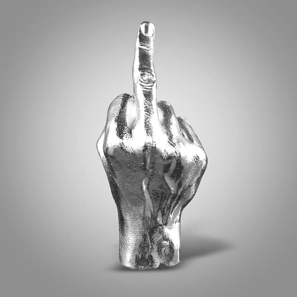 Sølv Polyresin Håndbevægelse Skrivebordsstatuer Finger Skulptur Dekor Ring