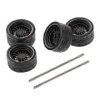 Set med 4 1/64 Modell Modifierade Fordons Hjul Däck Generell Modellbil Gummidäck (stil 1)