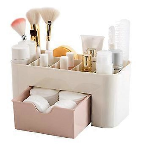 Makeup Organizer Boks til Badeværelse, Pladsbesparende Skuffer til Børster og Kosmetik, Ideel Opbevaringsløsning.