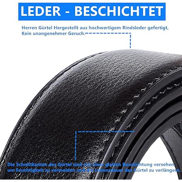 Bælte 110-130cm herre justerbar spænde automatisk bælte mænd