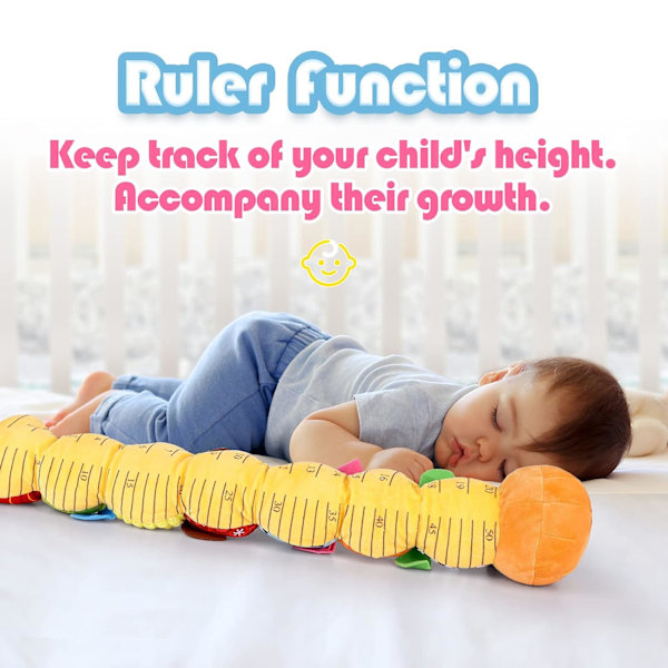 Musikalisk Caterpillar Baby Leksaker, Mjukt Knastrande Rassel Baby Leksaker med Ringklocka Plysch Leksak för Förskolebarn, Nyfödda, Pojkar, Flickor, 3 6 12 Månader och Uppåt