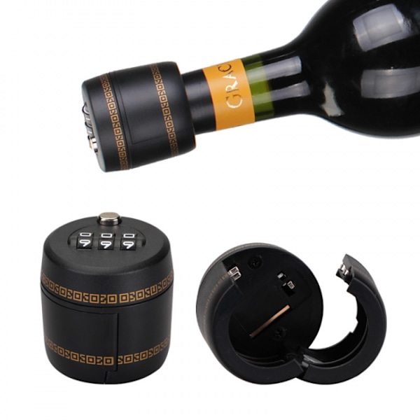 Sort Kode Lås til Flasker - Lås til Vin- og Spiritusflasker