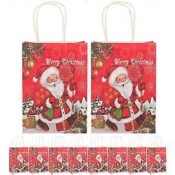 12 stk. Håndholdte julegaveposer Delikate julegaveposer Gaveinnpakningspapirposer Tote Bags