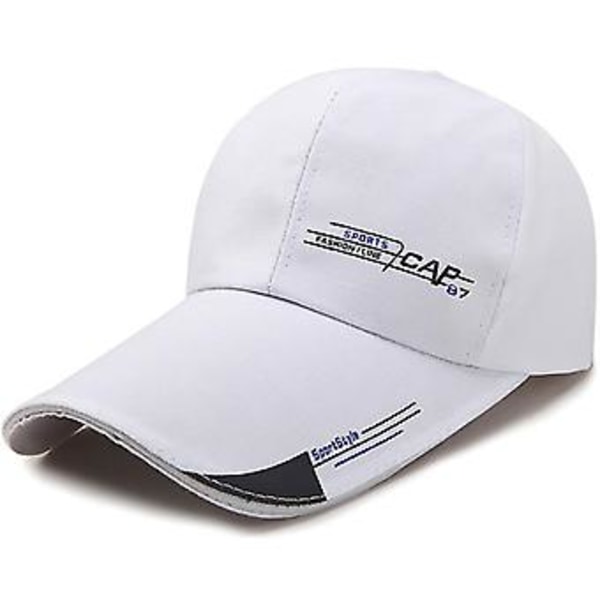 Unisex Snapback Baseballkeps med Lång Skärm Solhatt Toppad Golf Sportkepsar (Vit)