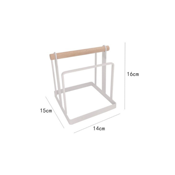 Hvid metal skærebræt stand, gryde låg rack ske hvile komfur arrangør