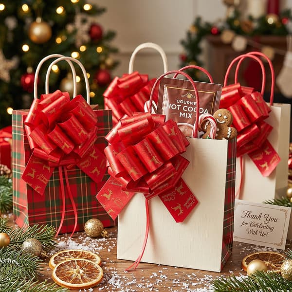 24 julklappsrosetter - julklappsinslagning dekoration streamers