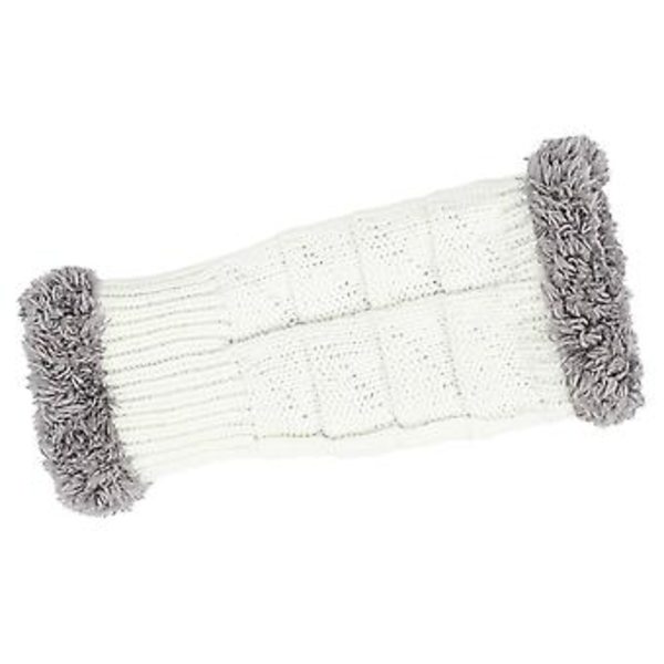 1 Par Fingerløse Arm Håndled Fuzzy Strikket Handsker Håndvarmer Vinter Vanter (Hvid)