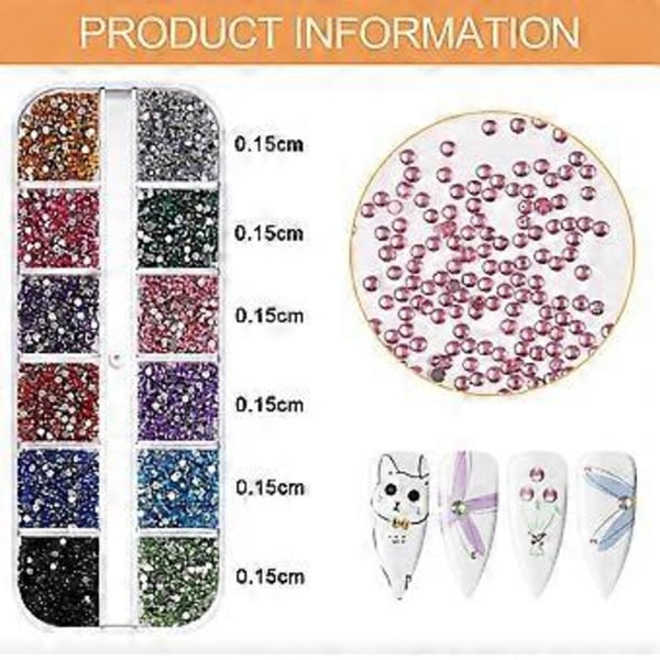 Nagelkonst Rhinestones Platta baksida nagel strass hästögat för nageldekoration
