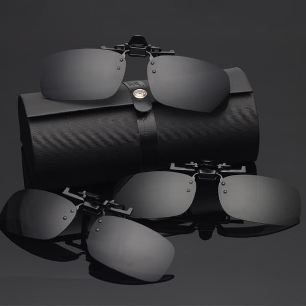 [2-pack] Clip-on solglasögon, herr/dam, förar-nattglasögon