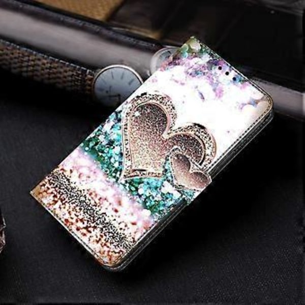Wallet Case til Samsung Galaxy A52 4G/5G/A52s 5G, PU Læder Stand 3D Mønster Print Telefon Cover (Pink Diamant Hjerte)