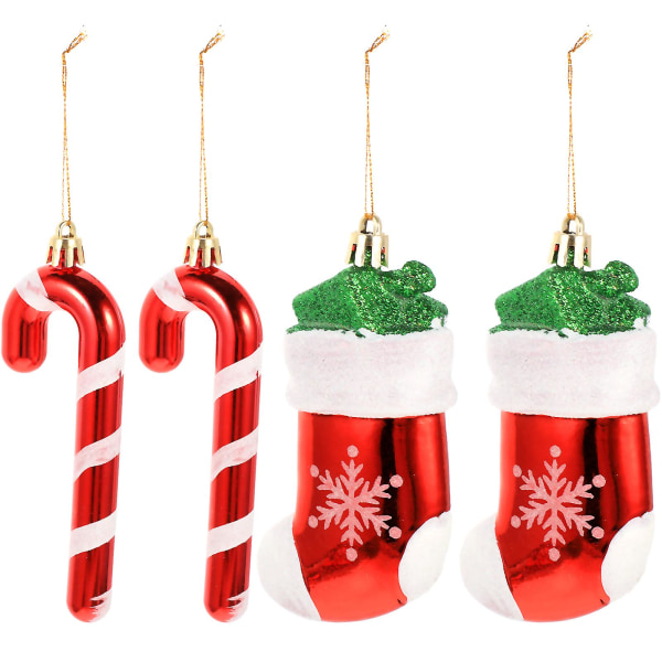 4pcs Xmas Tree Hanging Ornaments New Year Party Hanging Pendant Christmas Decorations