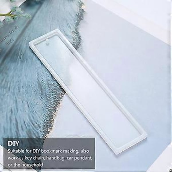 4 stk. Silikone Bogmærkeform DIY Aflang Bogmærkeform Epoxy Resin Form