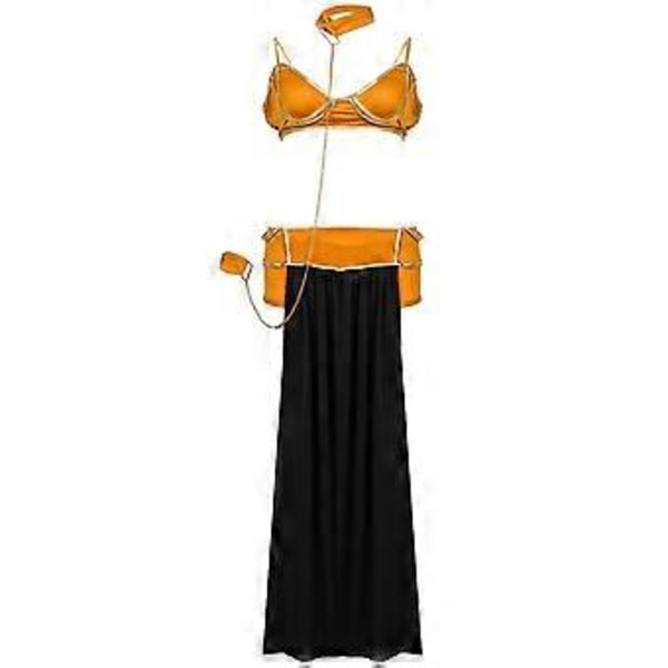 Naisten seksikäs yöpaita Cosplay arabialainen pitkä mekko Halloween-asu (S Musta)