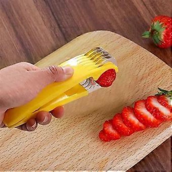 3 STK Manuell matkutter i rustfritt stål, matkutter for banan, jordbær, agurk, gulrot, egg, grønnsak- og fruktkutter