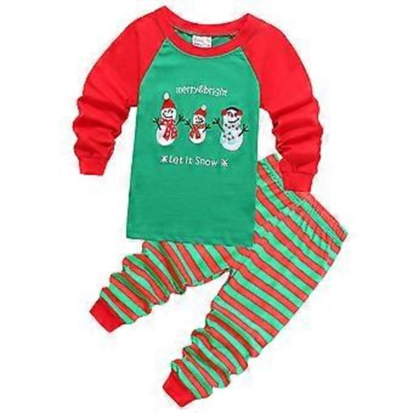 Julpyjamas för barn, pojkar och flickor, pyjamas, pyjamasset, småbarn, långärmad topp, byxor, nattkläder, jultema, loungewear (6-7 år C)