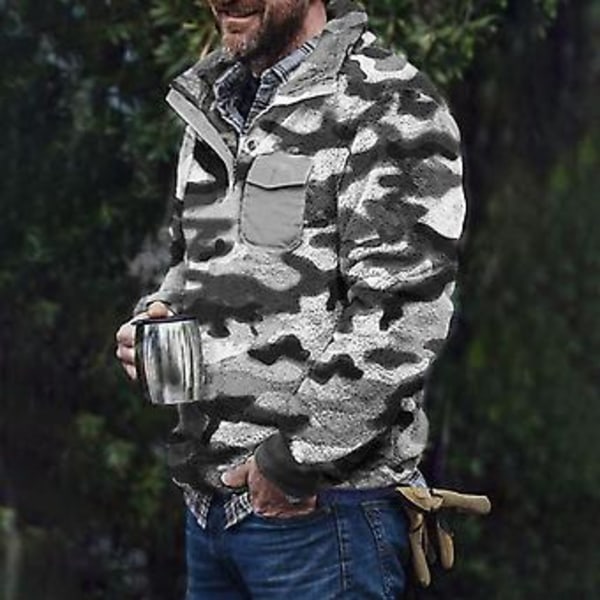Fluffygenser med nedfellbar krage, lange ermer, tykk, for høst og vinter (XL Grønn)