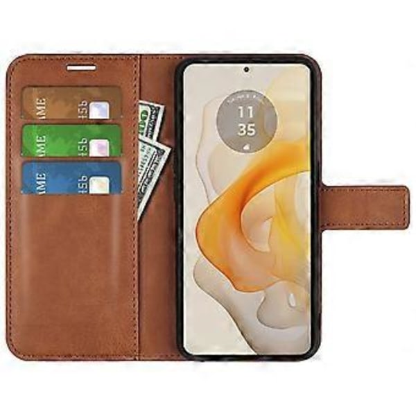Til Motorola Moto G Stylus 5G (2024) Stand Case Anti-Ridse Kalvetekstur Læder Telefon Cover (Style F)