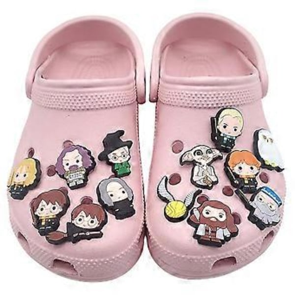 17 st Harry Potter Tecknade Sko Berlocker Harry Potter Sko Spännen För Crocs Träskor Skor Dekoration Sandaler Tillbehör Barn Vuxna Party Presenter