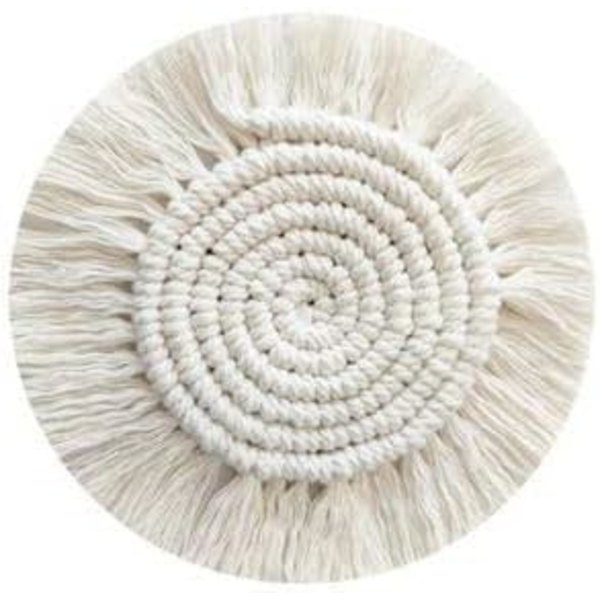 Puuvillaiset aluslautaset, liukumattomat, käsintehdyt pöytämatot, 18 cm