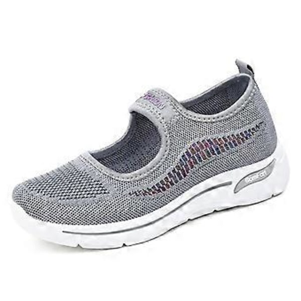 Plattform Sneakers Damskor Tjock Sula Slip-on Löparskor För Arbete Restaurang Utflykt Multi-färg Valfritt (41 Grå)