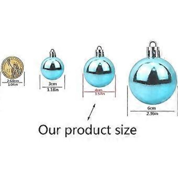 Julgranskulor Dekorationer 36 Stycken Osplitterliga Julgransprydnader Hängande Julgranskulor 40mm Förpackning med 36