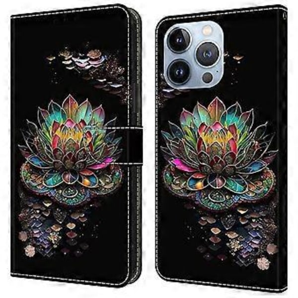 iPhone 16 Pro Max -kotelo, kuvio painettu suojakuori TPU+PU-nahkainen läppäkotelo (tyyli M)
