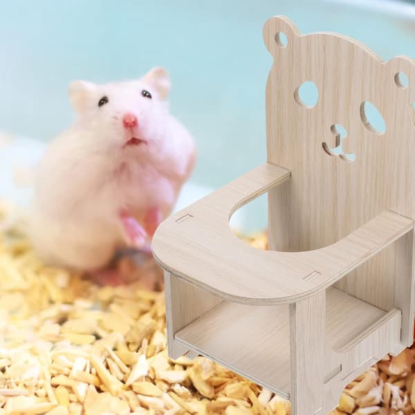 Hamster Hög Stol Hamster Trä Stol Mini Matstol med Bricka