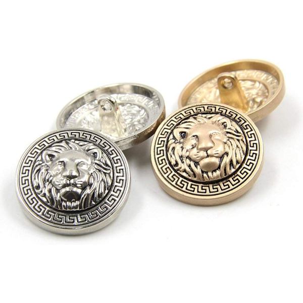 10 stk. tøj knapper - Fashion Lion Head sy knap metal Bu
