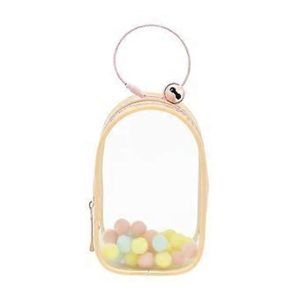 Genomskinlig Figur Display Väska Portabel Dockförvaringsväska Dammtät Nyckelring Liten Påse Ryggsäck Dekor Mini Dockfigur Display Väska (Rosa)