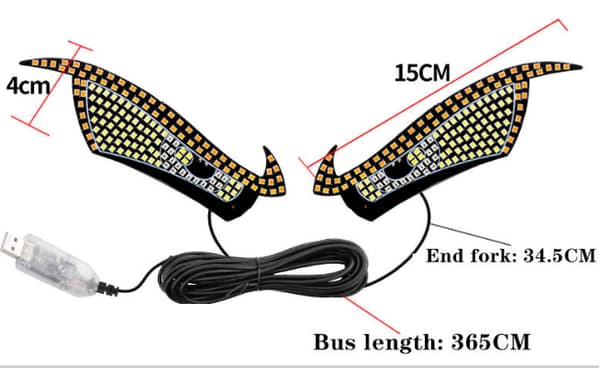 LED \"Devil Eyes\" USB Bakrute Følelseslys – Tilpassede Dekorative Billamper XL10