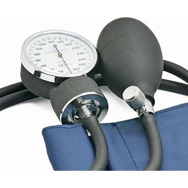 Blå sort aneroid sphygmomanometer med dobbelt stetoskop manuelt armblodtryksmåler taske til akut service læge konsultation