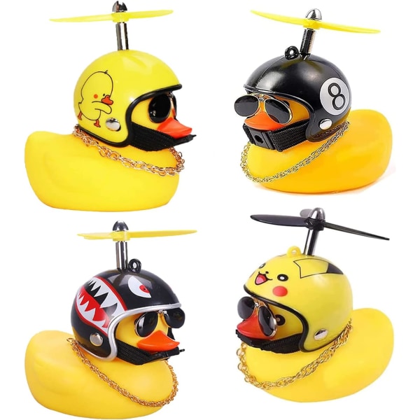 4 Pcs Duck Bike Bell Novelty Helmet Yellow Duck Bike Bell Cute R