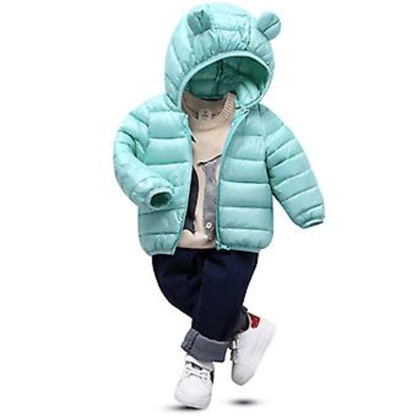 Barn Hoodie Dunjacka för Pojkar och Flickor, Toddler Vinter Zippade Vadderade Jackor Ytterkläder (5-6 År)