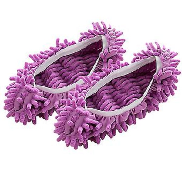 Pestävä Lazy Mop - pölytossut lattian puhdistukseen, kotikäyttöön, sukat kengät (2 kpl, violetti)
