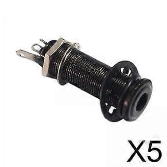 5x1/4 tommer Guitar Pickup Endpin Jack Output Socket til Elektrisk Guitar Sort