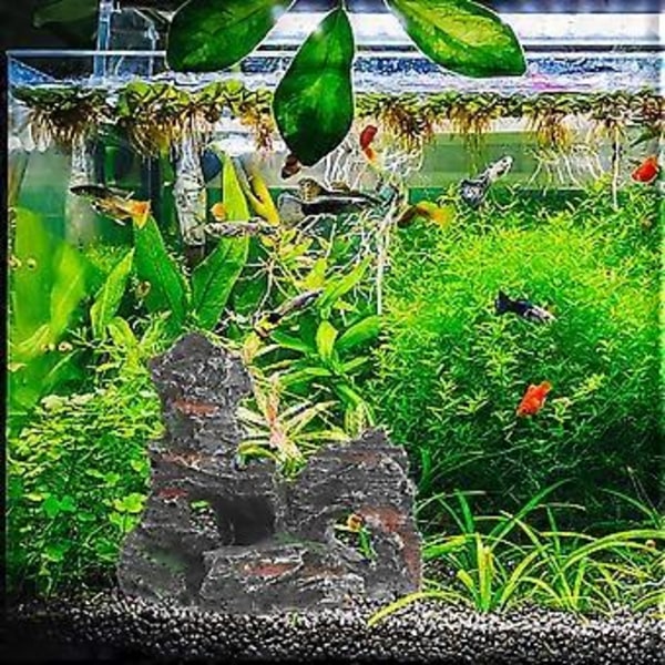 1 stk Kreativ akvariumdekorasjon landskap harpiks steinbed akvarium simulering harpiks steinbed  stil39
