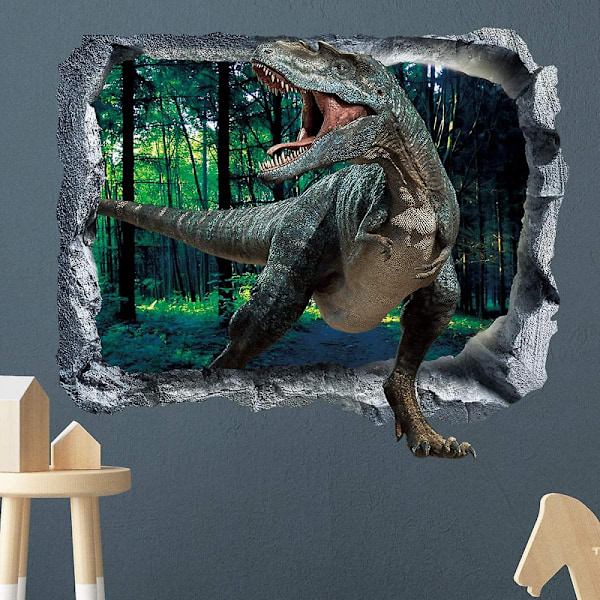 3D Dinosaur Veggklistremerker - Heytea Pvc Simulering Sprekkhull Dinosaur Wal