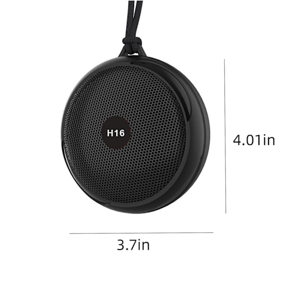 Vattentät 5.3 Bluetooth-högtalare, mini bärbar trådlös högtalare, IPX7 vattentät, förbättrad bas, stöd för insättningskort, Bluetooth-högtalare för resor, vandring Black