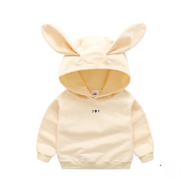 Newborn Infant Baby Girl Hooded Casual Jacket 2021 New Coat Hoodies For Boy Girls With Rabbit Ear Fall Spring Clothes Sport Wear Beige 4T