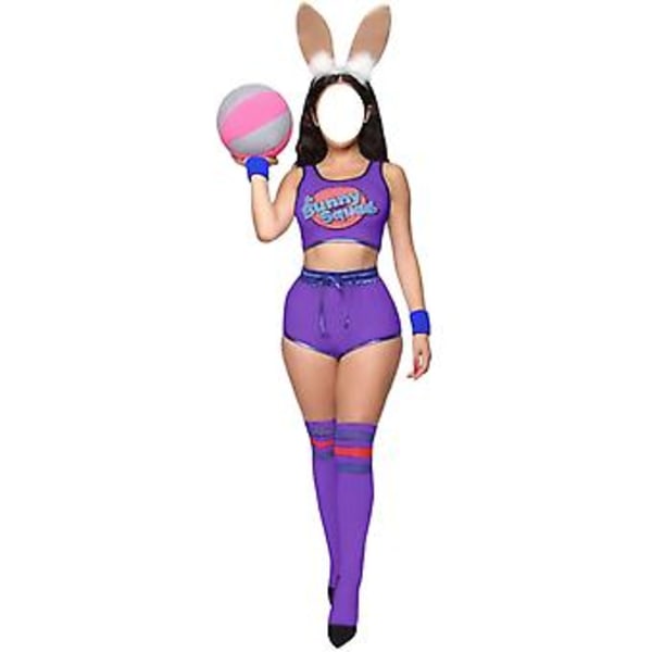 Lila Cheerleading-uniformer för kvinnor, tanktop och shorts, tvådelad uppsättning, cosplay-kostymer, scenframträdanden (XXL)