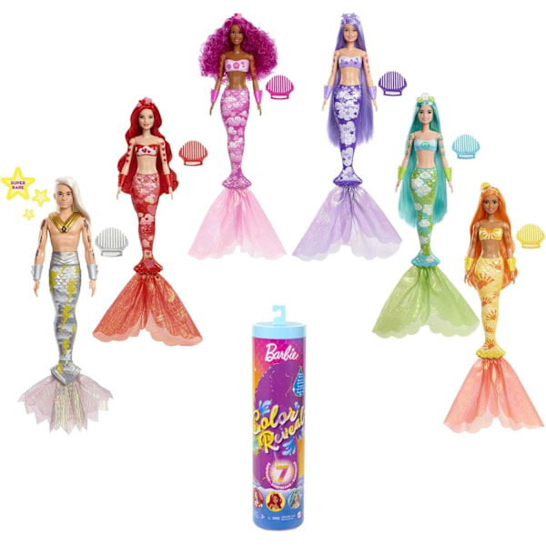 Barbie 7 Mystielementtiä, Rainbow Mermaid -kokoelma, 4 Yllätystä
