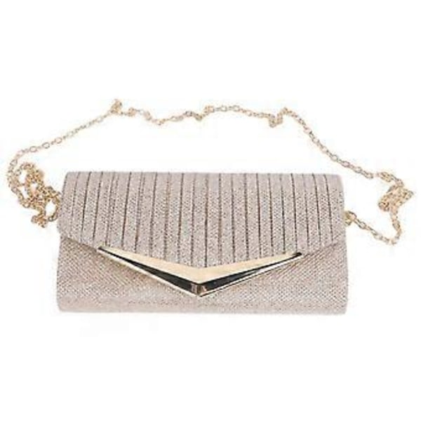 Naisten käsilaukku monipuolinen suuri kapasiteetti pehmeä kosketus tyylikäs kannettava clutch-laukku treffeille lomamatkailuun ostoksille kulta 20x5.5x9.5cm